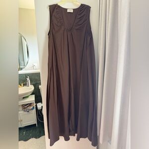 DISSH Gabby Bitter Choc Oversized Cotton Midi Dress